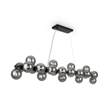 Pendant lamp with black metal frame and smoked glass in modern design - Dallas | Maytoni