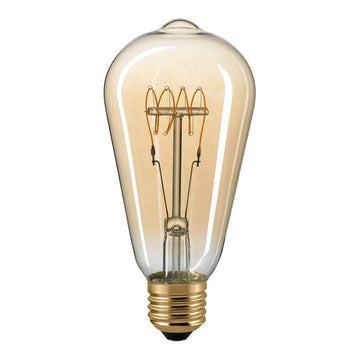 5,5W Edison Filament Slim gold E27 470lm 2500K curved von Sigor - Esszett Luxury | Stilvolles Wohnen mit Charakter