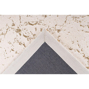 Teppich – Creme / Gold Farbe, Weicher Flor, Glanz Muster, 150 cm - Bijou 225 | Kayoom