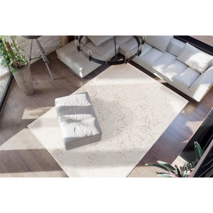 Teppich – Creme / Gold Farbe, Weicher Flor, Glanz Muster, 150 cm - Bijou 225 | Kayoom