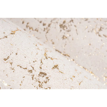 Teppich – Creme / Gold Farbe, Weicher Flor, Glanz Muster, 150 cm - Bijou 225 | Kayoom