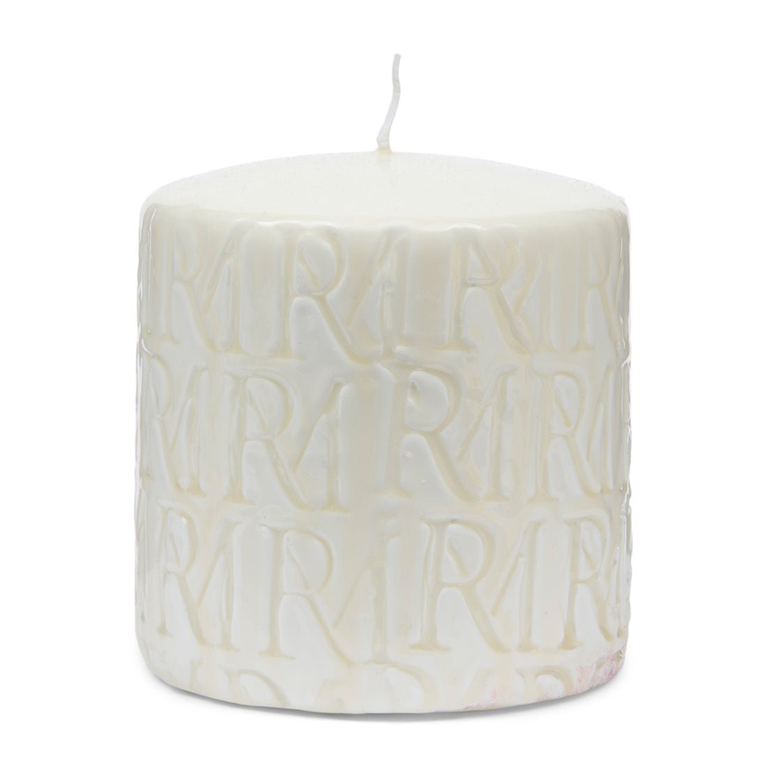 kerze Weiß Paraffin mit geprägtem Monogramm M – Monogram | Rivièra Maison - Esszett Luxury | Stilvolles Wohnen mit Charakter