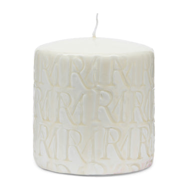 kerze Weiß Paraffin mit geprägtem Monogramm M – Monogram | Rivièra Maison - Esszett Luxury | Stilvolles Wohnen mit Charakter