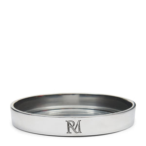 Kerzenhalter – Silberfarbenes Aluminium mit RM - Monogramm – RM Maxime | Rivièra Maison - Esszett Luxury | Stilvolles Wohnen mit Charakter