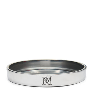 Kerzenhalter – Silberfarbenes Aluminium mit RM - Monogramm – RM Maxime | Rivièra Maison - Esszett Luxury | Stilvolles Wohnen mit Charakter
