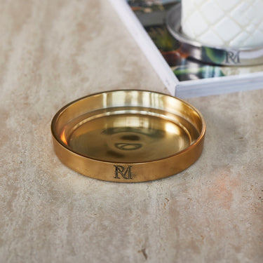 Kerzenhalter Goldfarbenes Aluminium mit RM - Monogramm – RM Maxime | Rivièra Maison - Esszett Luxury | Stilvolles Wohnen mit Charakter