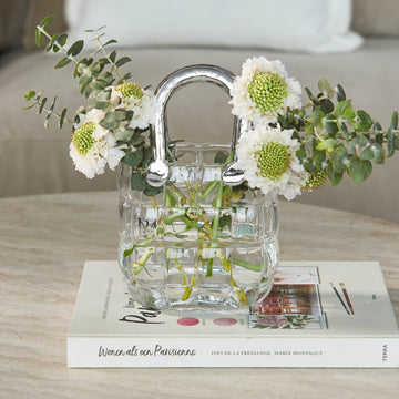 Vase Handtaschenform Transparentes Glas – Robustes Design | Rivièra Maison - Esszett Luxury | Stilvolles Wohnen mit Charakter