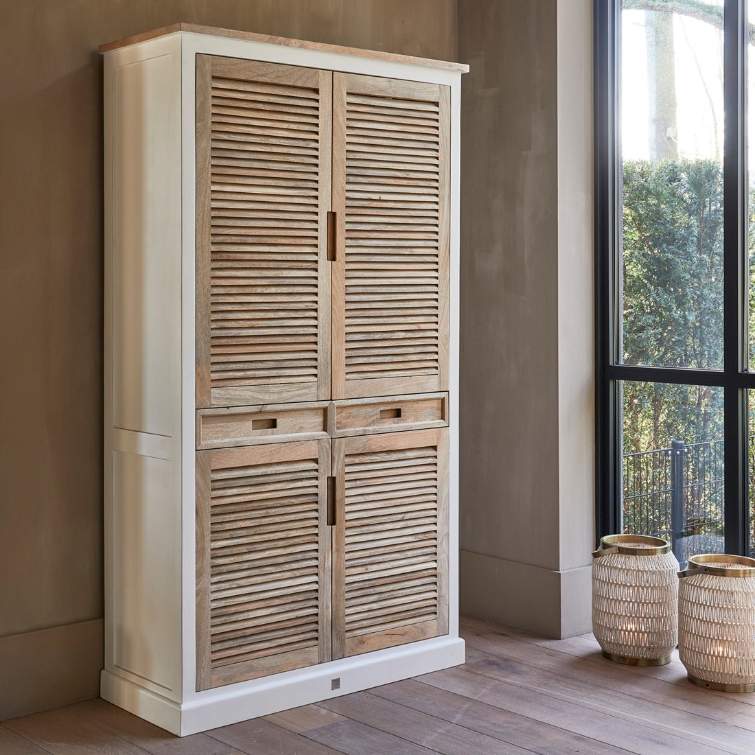 Laterne Beige Baumwolle & Metall 1 - San José | Rivièra Maison - Esszett Luxury | Stilvolles Wohnen mit Charakter