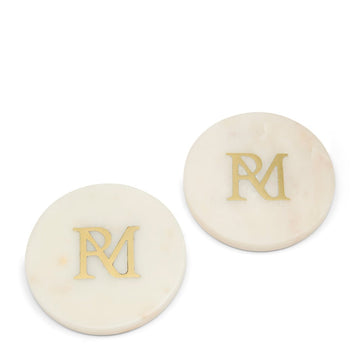 Untersetzer - Set Weiß/Gold Hochwertiger Marmor - Luxuriöses Design | Rivièra Maison - Esszett Luxury | Stilvolles Wohnen mit Charakter