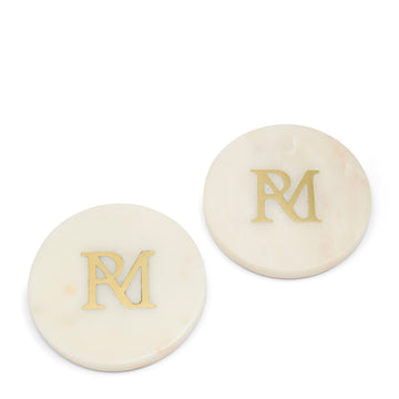 Untersetzer - Set Weiß/Gold Hochwertiger Marmor - Luxuriöses Design | Rivièra Maison - Esszett Luxury | Stilvolles Wohnen mit Charakter
