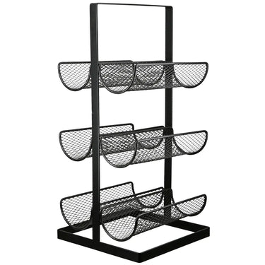 Weinregal – Schwarzes Metall, Matte Oberfläche, Sechs Flaschen - Stock | Gilde