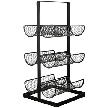 Weinregal – Schwarzes Metall, Matte Oberfläche, Sechs Flaschen - Stock | Gilde