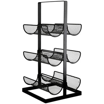 Weinregal – Schwarzes Metall, Matte Oberfläche, Sechs Flaschen - Stock | Gilde