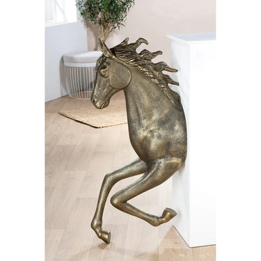 Wandobjekt – Bronzefarbenes Aluminium, Strukturierte Oberfläche, Pferdeform - Dreamy | Gilde