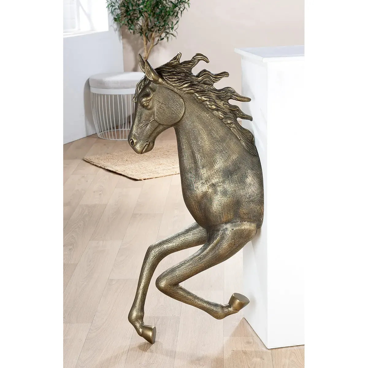 Wandobjekt – Bronzefarbenes Aluminium, Strukturierte Oberfläche, Pferdeform - Dreamy | Gilde