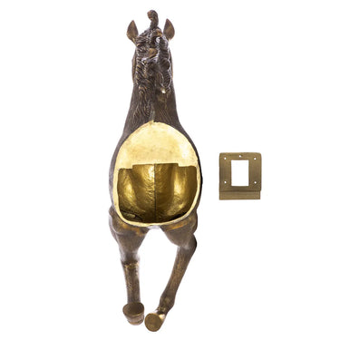 Wandobjekt – Bronzefarbenes Aluminium, Strukturierte Oberfläche, Pferdeform - Dreamy | Gilde