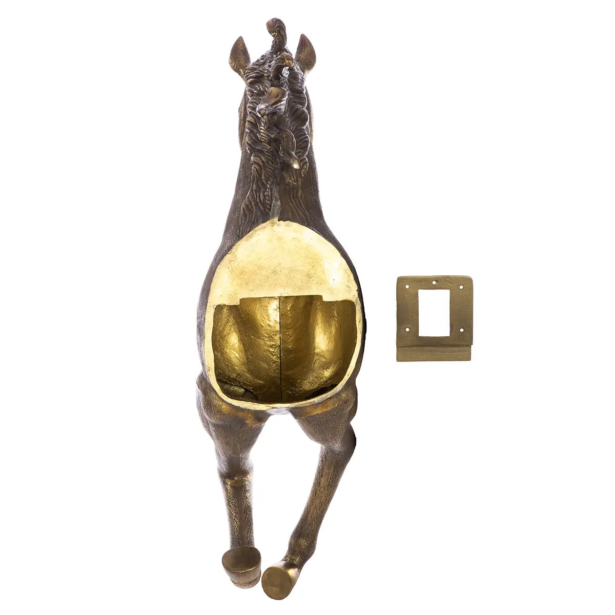 Wandobjekt – Bronzefarbenes Aluminium, Strukturierte Oberfläche, Pferdeform - Dreamy | Gilde