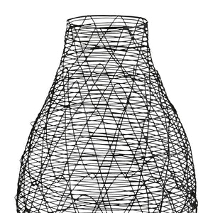 Vase – Schwarzes Metall, Bauchige Form, Dekorative Nutzung, 25.5 cm - Wire | Gilde