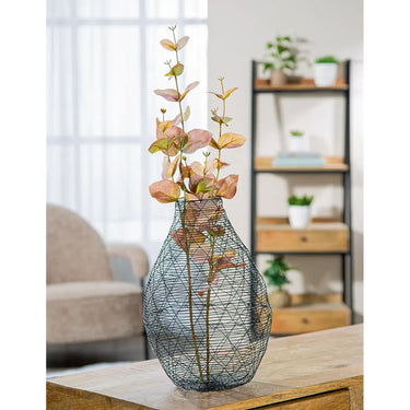 Vase – Schwarzes Metall, Bauchige Form, Dekorative Nutzung - Wire | Gilde