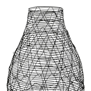 Vase – Schwarzes Metall, Bauchige Form, Dekorative Nutzung, 33 cm - Wire | Gilde