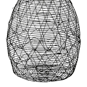 Vase – Schwarzes Metall, Bauchige Form, Dekorative Nutzung, 33 cm - Wire | Gilde