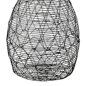 Vase – Schwarzes Metall, Bauchige Form, Dekorative Nutzung, 33 cm - Wire | Gilde