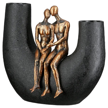 Vase – Schwarzes Kunstharz, Metallische Optik, Figurenform - Movement | Gilde