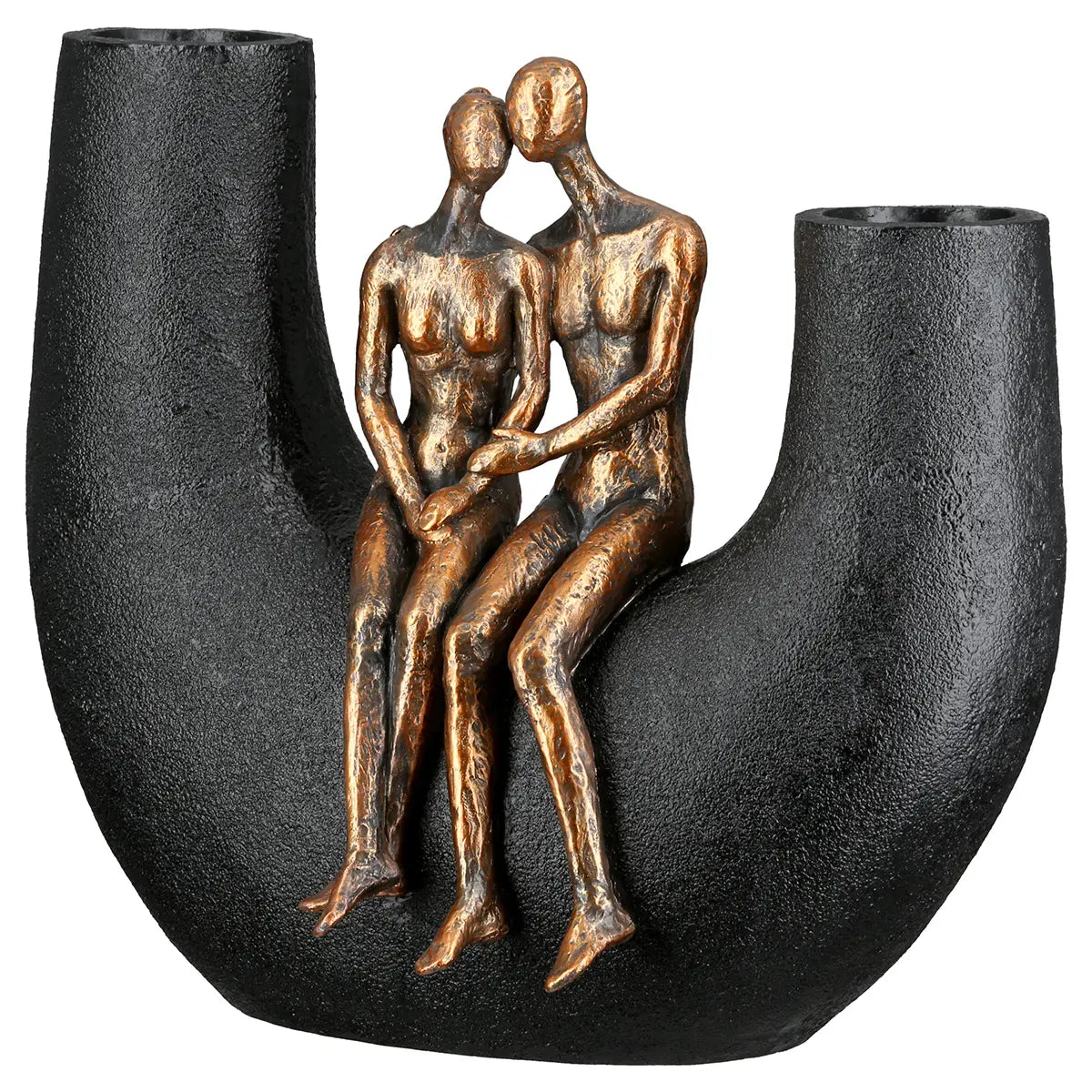 Vase – Schwarzes Kunstharz, Metallische Optik, Figurenform - Movement | Gilde