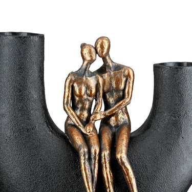 Vase – Schwarzes Kunstharz, Metallische Optik, Figurenform - Movement | Gilde