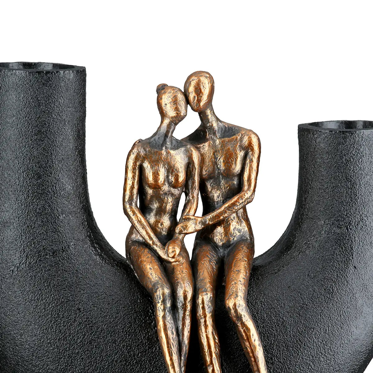 Vase – Schwarzes Kunstharz, Metallische Optik, Figurenform - Movement | Gilde