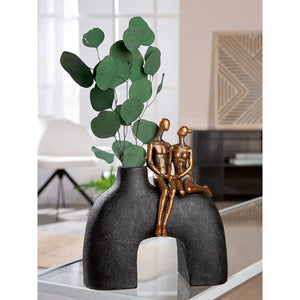 Vase – Schwarzes Kunstharz, Metallische Optik, Figurenform - Movement | Gilde
