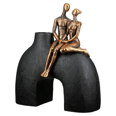 Vase – Schwarzes Kunstharz, Metallische Optik, Figurenform - Movement | Gilde