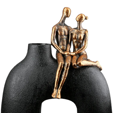 Vase – Schwarzes Kunstharz, Metallische Optik, Figurenform - Movement | Gilde