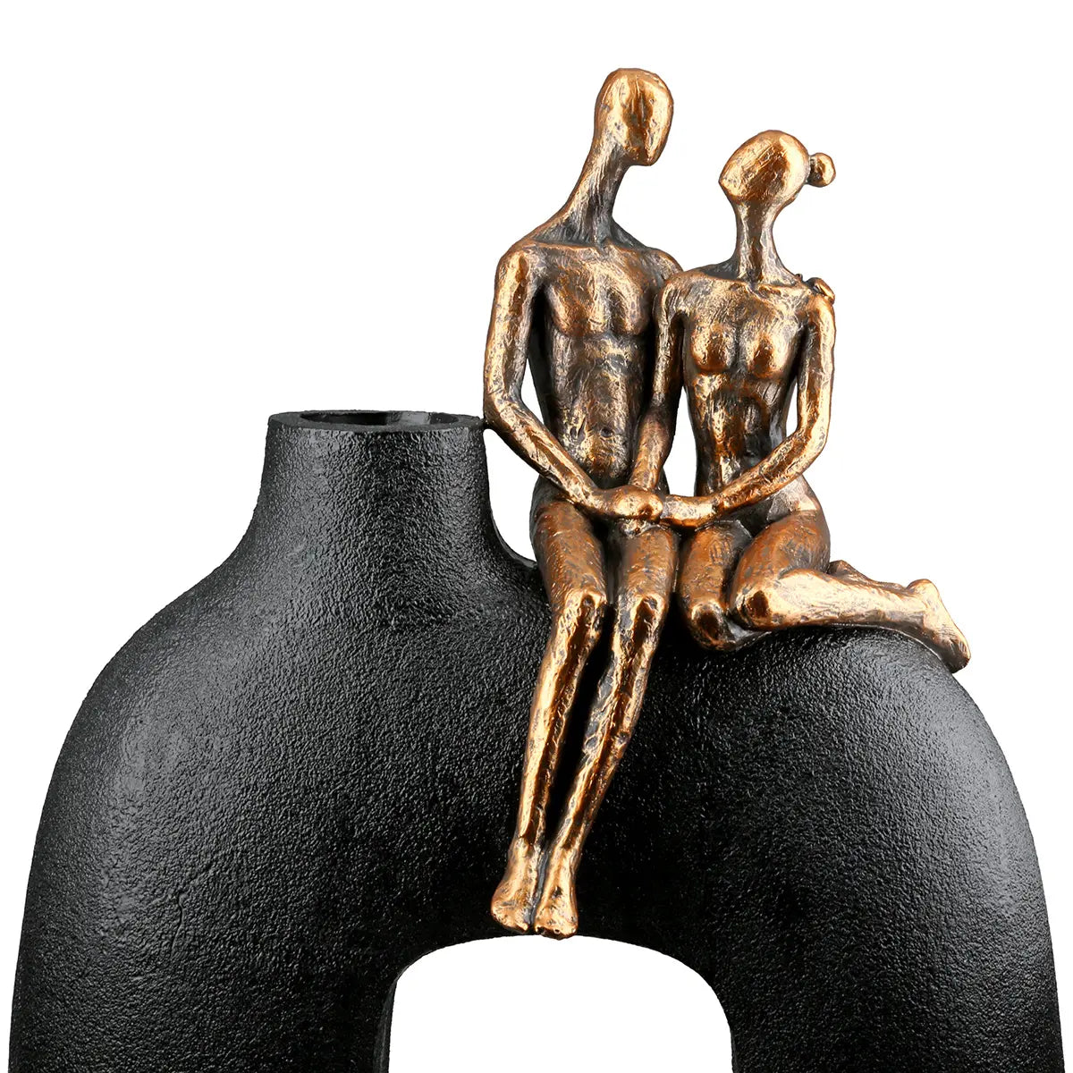 Vase – Schwarzes Kunstharz, Metallische Optik, Figurenform - Movement | Gilde
