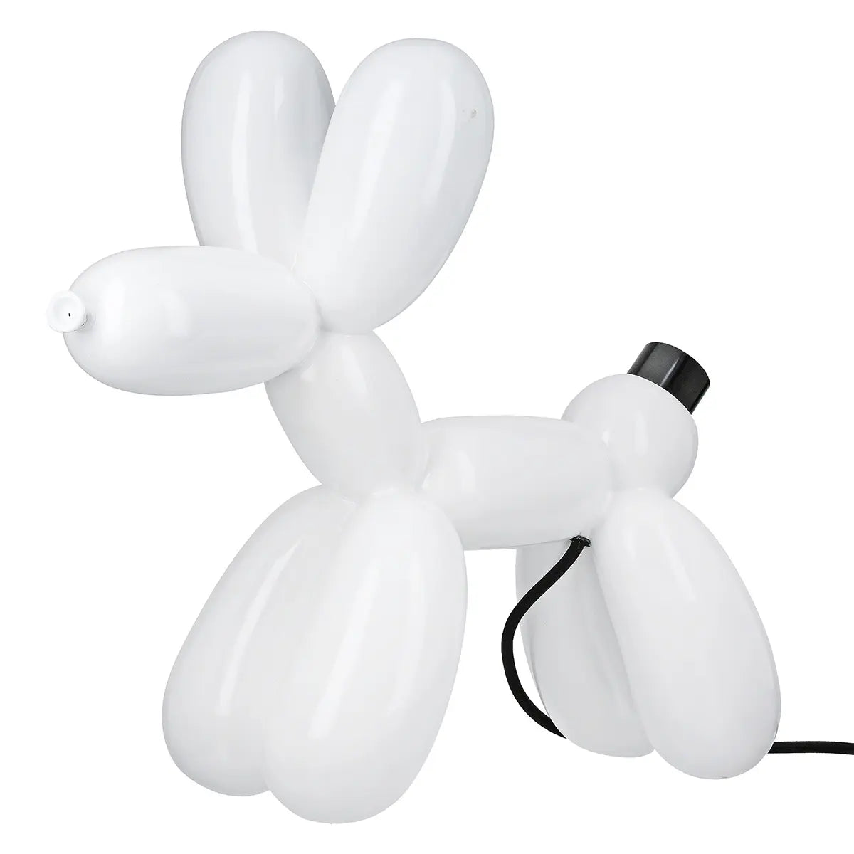Tischleuchte – Weißes Kunstharz, Glänzende Oberfläche, Ballonhundform - Scotty | Gilde