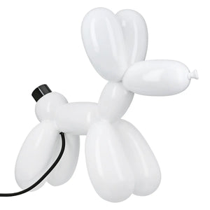 Tischleuchte – Weißes Kunstharz, Glänzende Oberfläche, Ballonhundform - Scotty | Gilde