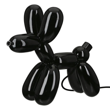 Tischleuchte – Schwarzes Kunstharz, Glänzende Oberfläche, Ballonhundform - Scotty | Gilde