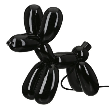 Tischleuchte – Schwarzes Kunstharz, Glänzende Oberfläche, Ballonhundform - Scotty | Gilde