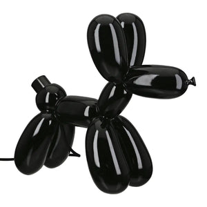 Tischleuchte – Schwarzes Kunstharz, Glänzende Oberfläche, Ballonhundform - Scotty | Gilde
