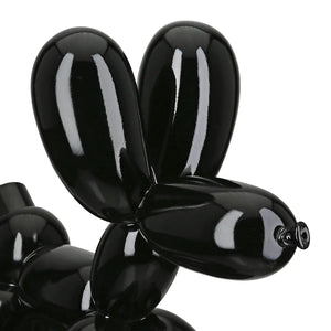 Tischleuchte – Schwarzes Kunstharz, Glänzende Oberfläche, Ballonhundform - Scotty | Gilde
