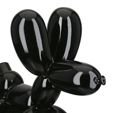 Tischleuchte – Schwarzes Kunstharz, Glänzende Oberfläche, Ballonhundform - Scotty | Gilde