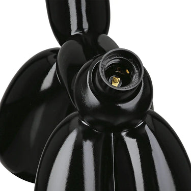 Tischleuchte – Schwarzes Kunstharz, Glänzende Oberfläche, Ballonhundform - Scotty | Gilde