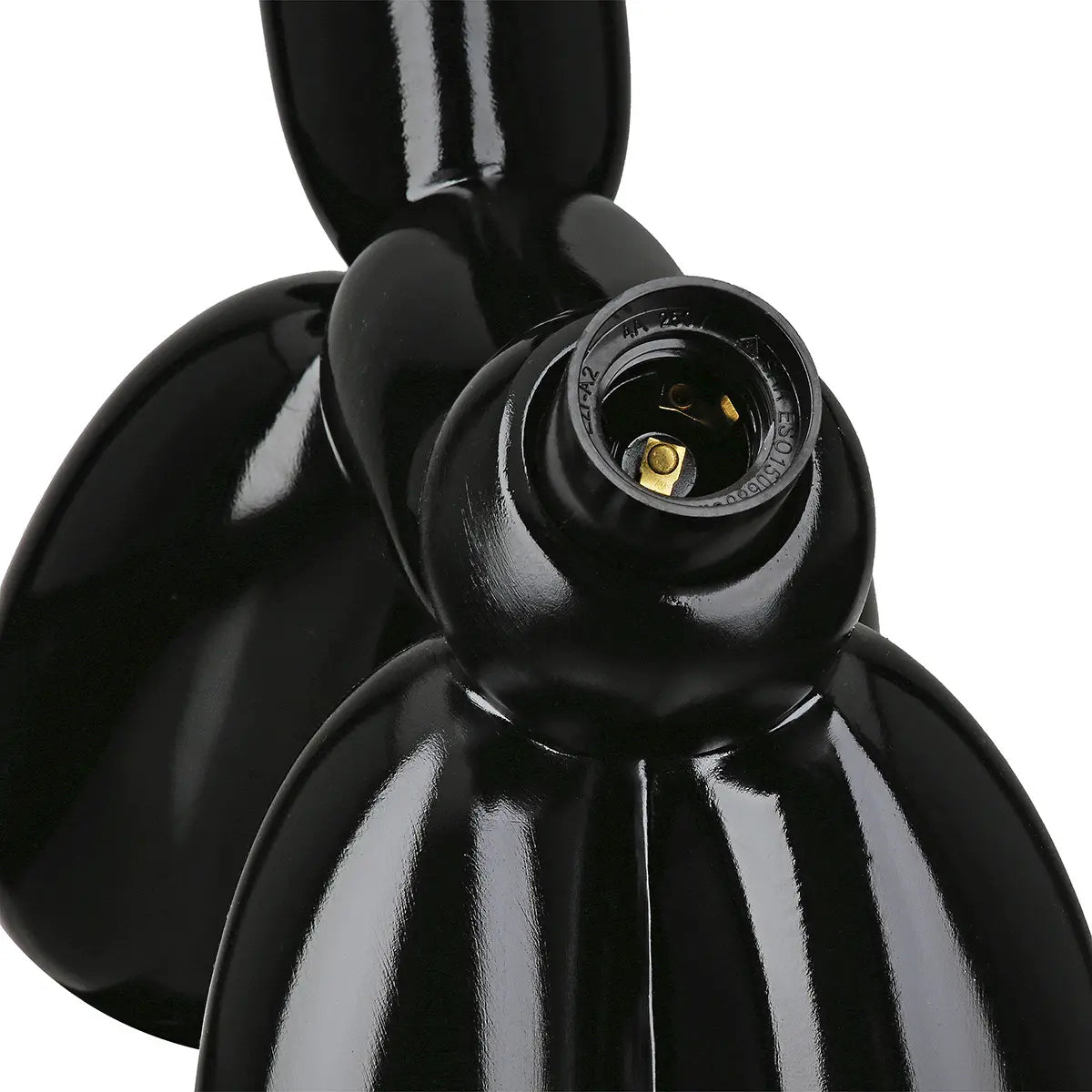 Tischleuchte – Schwarzes Kunstharz, Glänzende Oberfläche, Ballonhundform - Scotty | Gilde