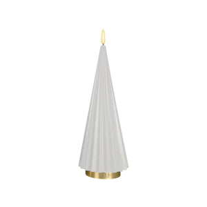 LED-Kerze – Plissiertes Design, Echtwachs Optik, Flackernde LED - Boreal | ELLE Decoration