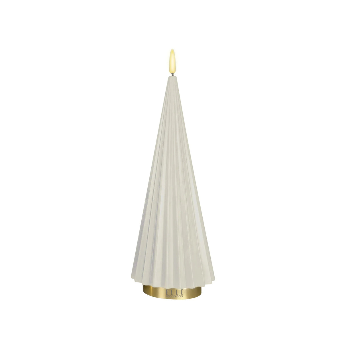 LED-Kerze – Plissiertes Design, Echtwachs Optik, Flackernde LED - Boreal | ELLE Decoration