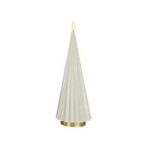 LED-Kerze – Plissiertes Design, Echtwachs Optik, Flackernde LED - Boreal | ELLE Decoration