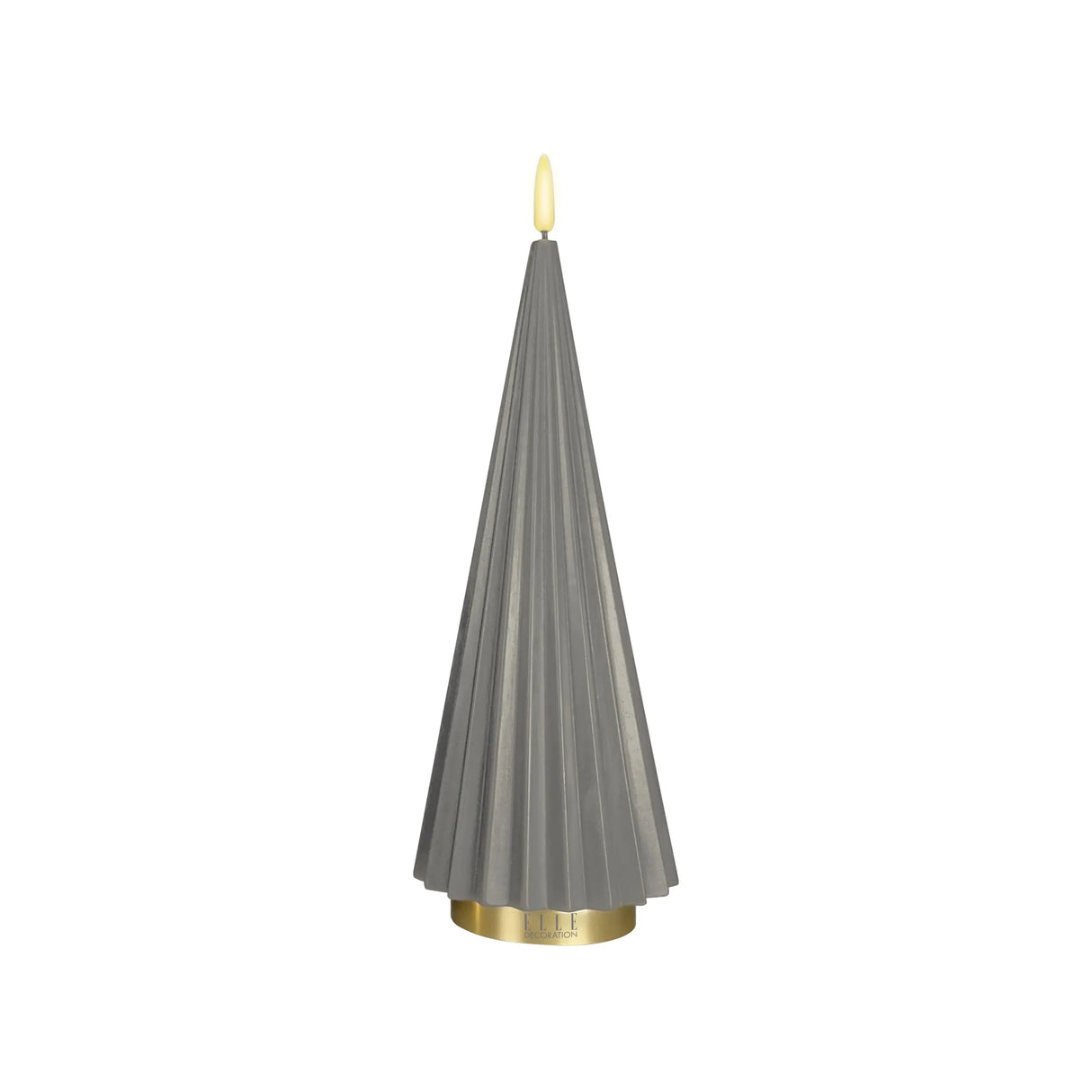 LED-Kerze – Plissiertes Design, Echtwachs Optik, Flackernde LED - Boreal | ELLE Decoration