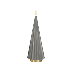 LED-Kerze – Plissiertes Design, Echtwachs Optik, Flackernde LED - Boreal | ELLE Decoration