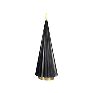 LED-Kerze – Plissiertes Design, Echtwachs Optik, Flackernde LED - Boreal | ELLE Decoration