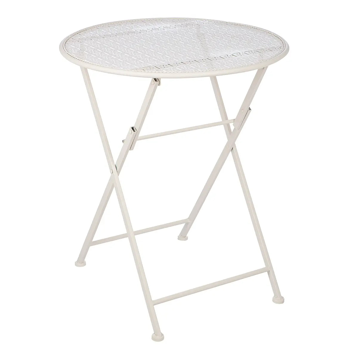 Bistroset – Weißes Metall, Mattes Finish, Blumendesign - Flores | Gilde